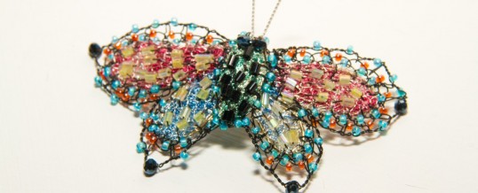 Embroidered jewelled brooches by Susan Horth